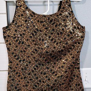 Black & Gold Sequin cocktail dress